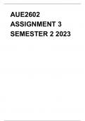 AIN2601 Assignment 4 AND    AUE2602 Assignment 3 ( 2023 - semester 2)