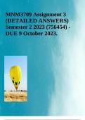 MNM3709 Assignment 3 (DETAILED ANSWERS) Semester 2 2023 (756454) - DUE 9 October 2023.