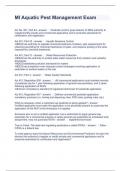 MI Aquatic Pest Management Exam Questions with correct Answers 2023