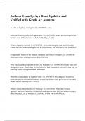 Anthem Exam by Ayn Rand Updated and Verified with Grade A&plus; Answers