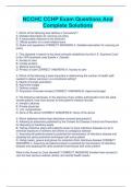 CCHP EXAM BUNDLE WITH VERIFIED SOLUTIONS RATED A&plus;