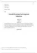 Scientific Reasoning Final Assignment Submission