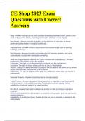 CE Shop 2023 Exam Questions with Correct Answers 
