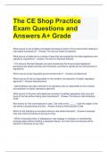 The CE Shop Practice Exam Questions and Answers A+ Grade 