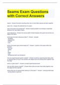 Seams Exam Questions with Correct Answers 