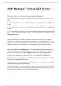 AHIP Medicare Training Reviewed Questions with Elaborated Answers 2023