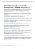 WGU C702-Exam Questions and Answers with Complete Solutions 2023