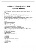 CMN 572 - Unit 1 Questions With Complete Solutions