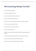MN Cosmetology Manager Test 2023 questions and 100&percnt; correct answers