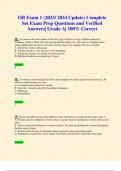OB Exam 1 (2023/ 2024 Update) Complete Set Exam Prep Questions and Verified Answers| Grade A| 100% Correct