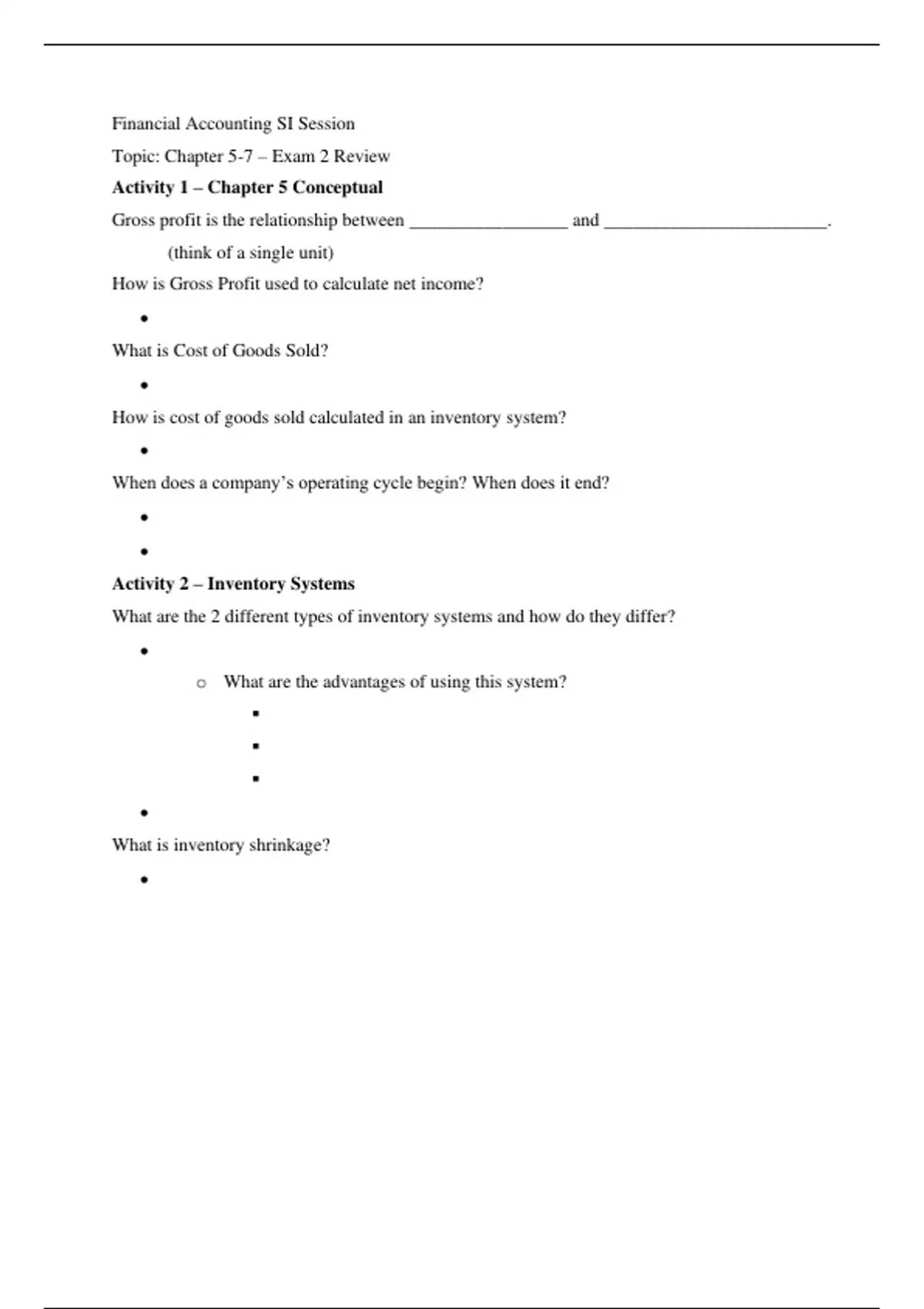 EXAM 2 Practice - ACG 2021 (ACG2021) - Stuvia US