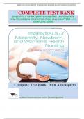 ESSENTIALS OF MATERNITY NEWBORN AND WOMEN’S HEALTH NURSING 5TH EDITION RICCI |TEST BANK {ALL CHAPTERS 1-51} COMPLETE GUIDE RATED A+