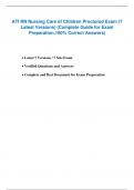 ATI RN Nursing Care of Children Proctored Exam &lpar;7 Latest Versions&rpar; &lpar;Complete Guide for Exam  Preparation&comma;100&percnt; Correct Answers&rpar;