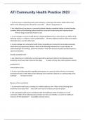 ATI Community Health Practice Questions and Answers updated 2023