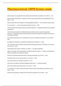 Pharmaceutical&colon; CNPR license exam &rpar; &lpar;Solved Questions 100&percnt; VERIFIED QUESTIONS AND ANSWERS&rpar; 