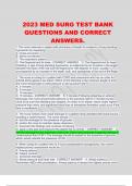 2023 MED SURG TEST BANK QUESTIONS AND CORRECT ANSWERS