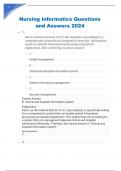 Nursing Informatics Questions  and Answers 2024