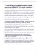 CLAS 180 All Possible Questions and Answers 2023 with complete solution