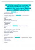 NR 566 &lpar;Advanced Pharmacology&rpar; NR 566 Advanced Pharmacology with Questions and 100&percnt; Correct Answers Updated  Latest Version