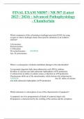 FINAL EXAM NR507 / NR 507Advanced Pathophysiology - Chamberlain
