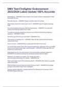 DMV Test Firefighter Endorsement 2023&sol;2024 Latest Update 100&percnt; Accurate