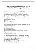 EMS Systems JB learning exam 1 (ch 1)  Questions With Complete Solutions