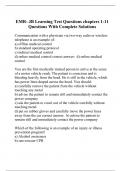 EMR- JB Learning Test Questions chapters 1-11 Questions With Complete Solutions