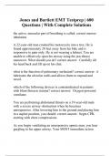 Jones and Bartlett EMT Testprep | 600 Questions | With Complete Solutions
