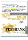 SOLUTIONS WITH RATIONALE TRINITYTEST BANK FOR ROACH’S INTRODUCTORY CLINICAL PHARMACOLOGY 12TH EDITION BY SUSAN FORD MN RN CNE, ISBN-13: ‎ 978-1975163730/ NEWEST VERSION 2023/ COMPLETE GUIDE