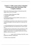 Chapter 1: EMS systems (Jones & Bartlett Learning eBook Quiz) Questions With Complete Solutions