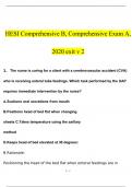 HESI COMPREHENSIVE EXAM A, B &2020 HESI EXIT V2 QUESTIONS AND ANSWERS GRADED A+