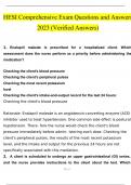 HESI Comprehensive Exit Exam Questions and Answers &lpar;Verified Answers&rpar;