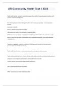 ATI-Community Health Paper 1 Revised Questions and Answers 2023