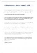 ATI Community Health Paper 2 Questions with Answers 2023