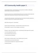 ATI Community health paper 3 Elaborated Questions and answers 2023