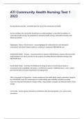 ATI Community Health Nursing&colon;Test 1 Questions Revised with Answers 2023