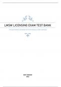 LMSW LICENSING EXAM TEST BANK - 170 QUESTIONS & ANSWERS WITH RATIONALES (SCORED 98%) BEST 2022