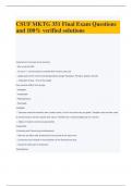 CSUF MKTG 351 Final Exam Questions and 100&percnt; verified solutions
