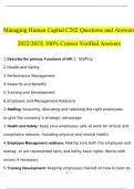 Managing Human Capital C202 Complete Questions And Answers 2023