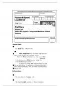 PEARSON COMPARATIVE POLITICS &vert;  QUESTION PAPER A LEVEL 2021