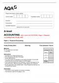 AQA A-level ACCOUNTING  Paper 1  Financial  Accounting Friday 26 May 2023 