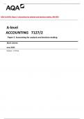 AQA A-level ACCOUNTING Paper 1 and paper2   Financial Accounting |QP and MS |