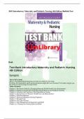 2023 Introductory Maternity and Pediatric Nursing 4th Edition Hatfield Test Bank Test-Bank Introductory Maternity and Pediatric Nursing 4th Edition Synopsis This is NOT a book! This is a Test Bank (Study Questions) to help you study for your Tests. No del