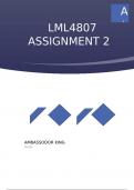 LML4807 Assignment 2 (COMPLETE ANSWERS) 2023 
