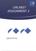 LML4807 Assignment 2 &lpar;COMPLETE ANSWERS&rpar; 2023 