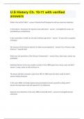 U&period;S History Ch&period; 10-11 with verified answers
