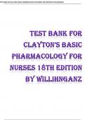 CLAYTON’S BASIC PHARMACOLOGY FOR NURSES 18TH EDITION BY WILLIHNGANZ 