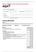 AQA A-LEVEL BIOLOGY PAPER 1 QUESTION PAPER JUNE 2023  