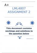 LML4807 Assignment 2(COMPLETE ANSWERS) 2023