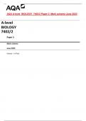 AQA A-level BIOLOGY 7402/2 Paper 2 Question paper and Mark scheme June 2023